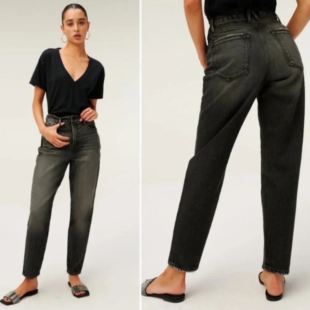Good American Good Mom High Waist Black Jeans Size 27